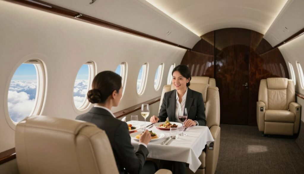 Villiers private jet in-flight cabin experience