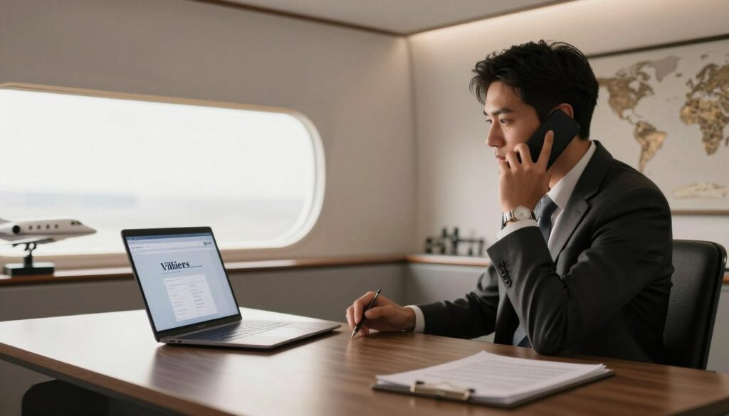 booking a villiers private jet online consultation