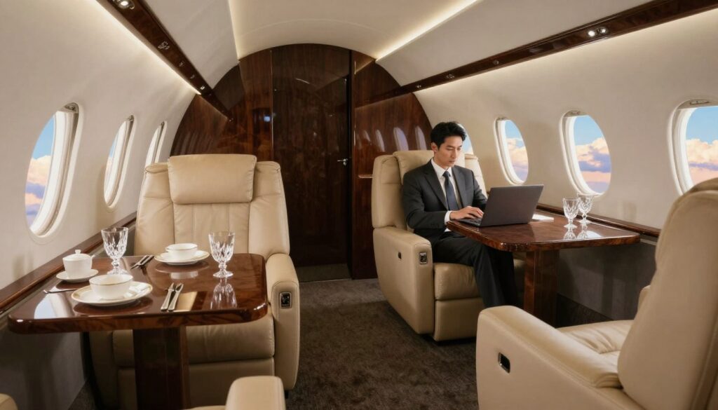 exclusive jet charter luxury cabin