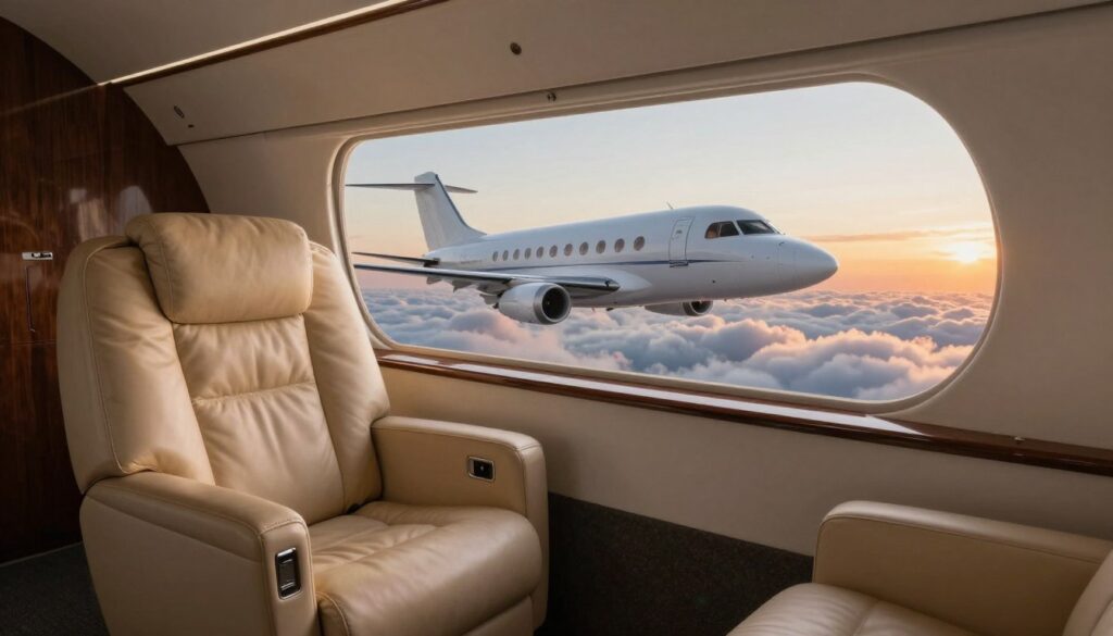 executive air travel above the clouds