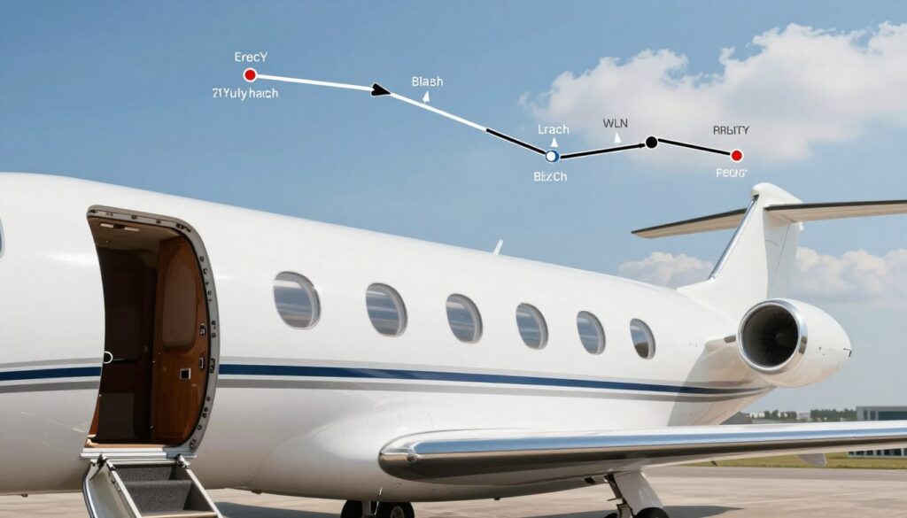 private jet empty leg flight diagram