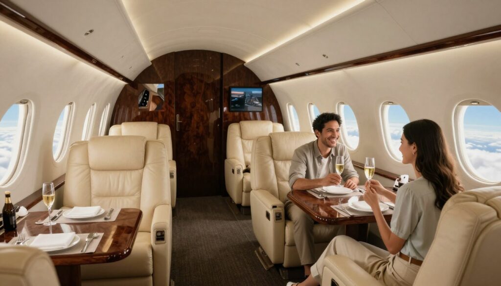 luxury aircraft for honeymoon travel interior