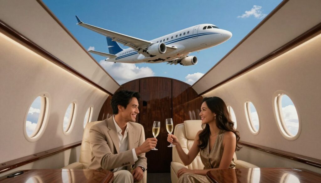 luxury private jet charter honeymoon