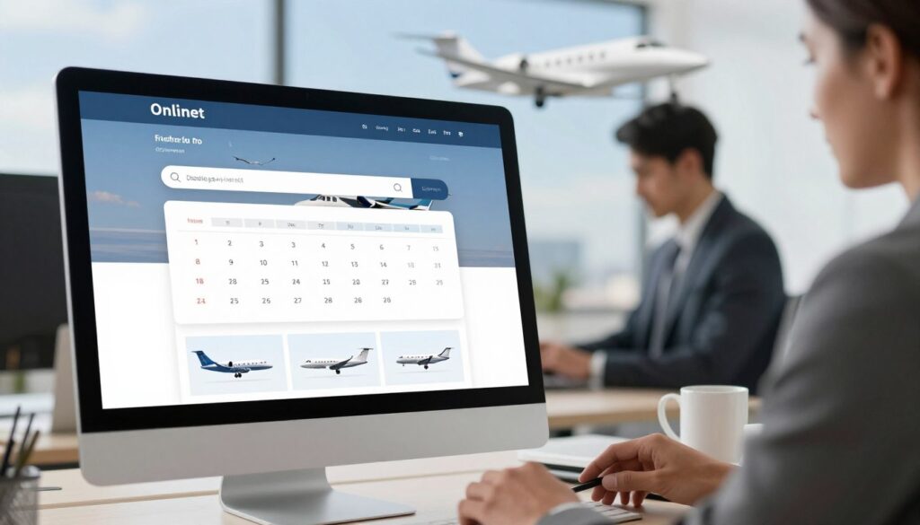 online jet charter booking platform features