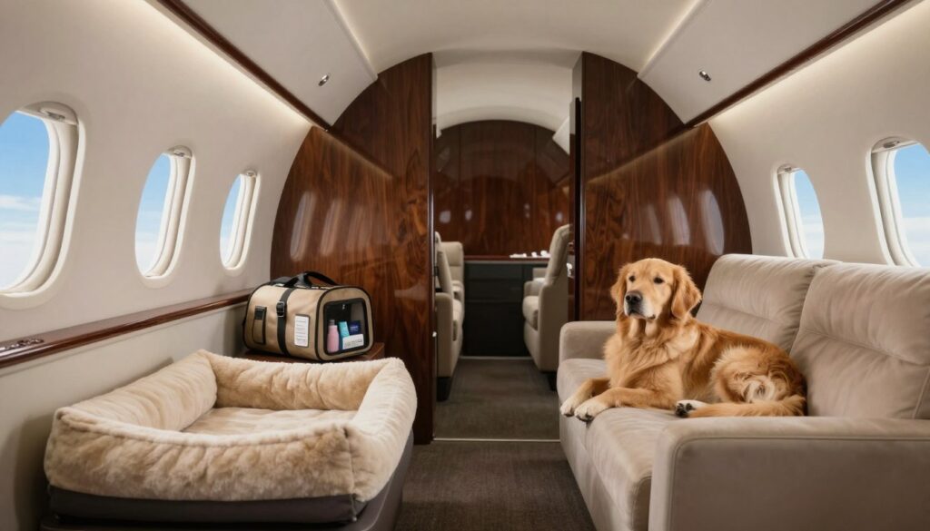 pet friendly air travel private jet cabin