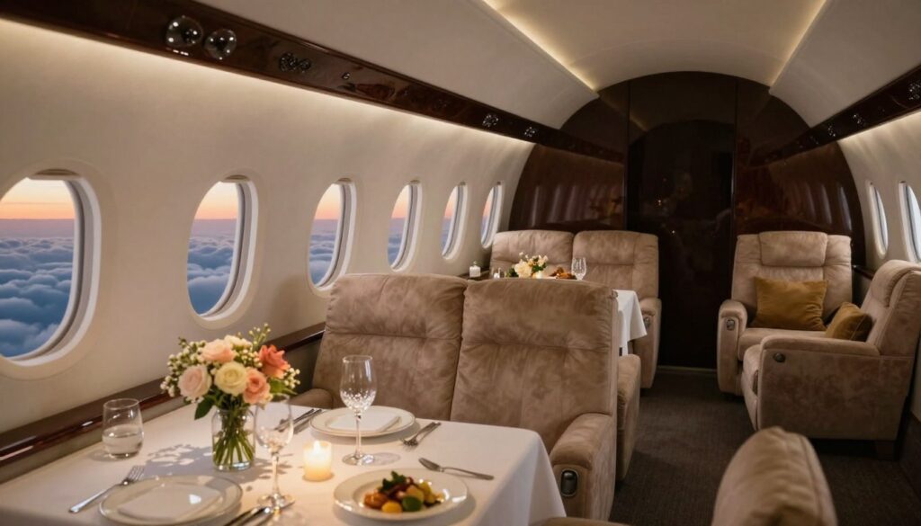 premium private jet honeymoon dining experience