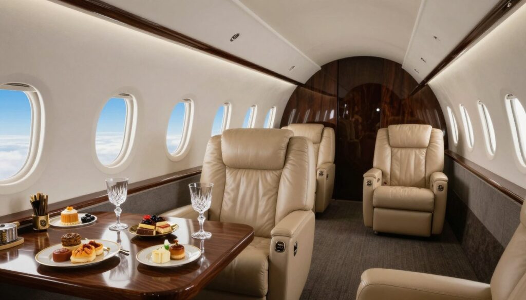 private jet charter luxury interior