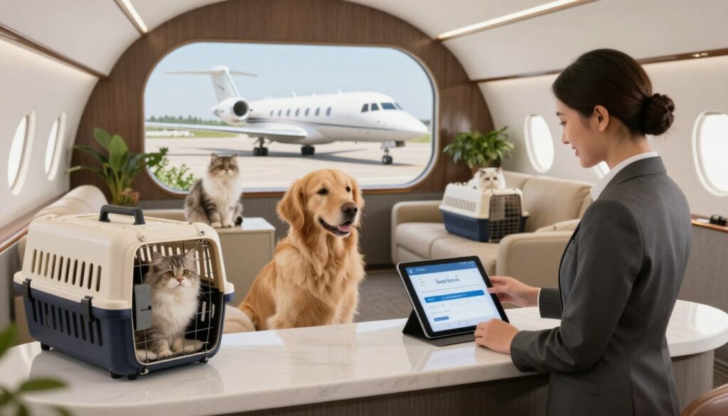 private jet for pets booking process