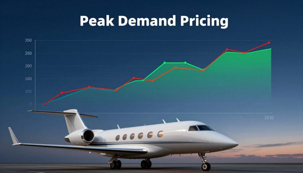 private jet peak demand pricing chart
