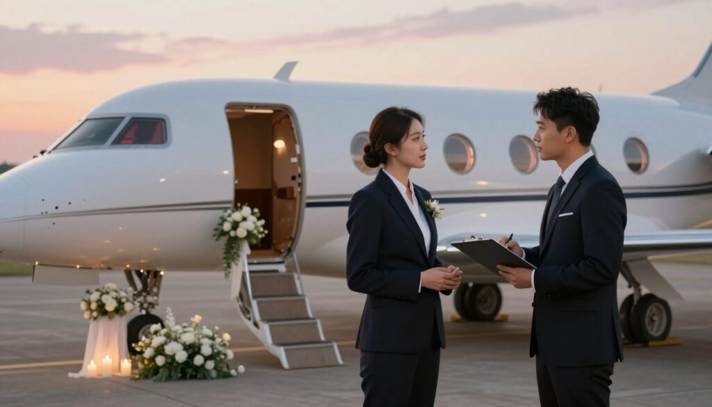 private jet wedding day timeline