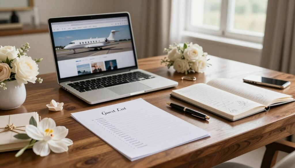wedding jet hire guest list planning