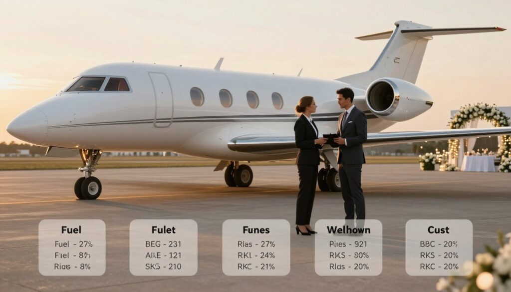 wedding private jet rental cost breakdown