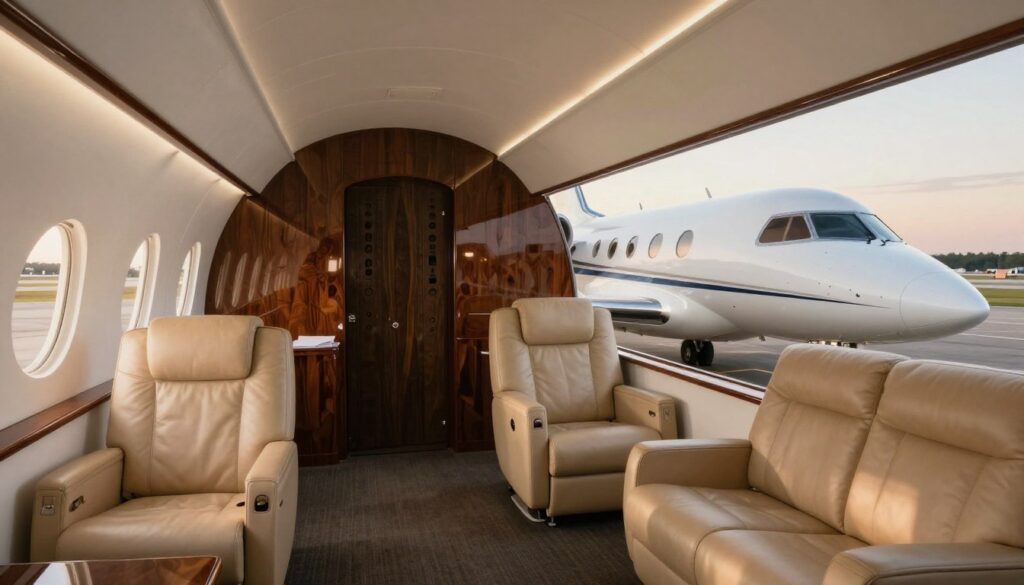Boeing private jet vs commercial first class comparison