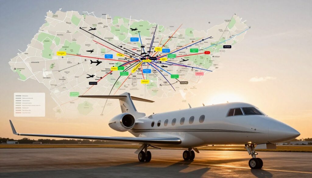 affordable private jet charters empty leg flight map