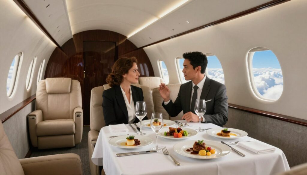 bespoke private jet dining experience