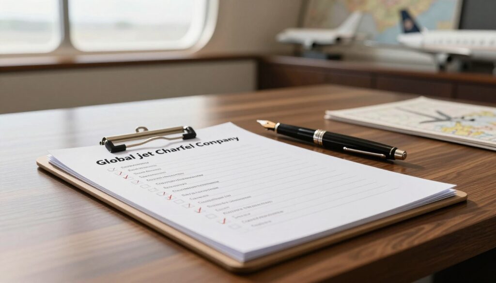 checklist for choosing a global jet charter company