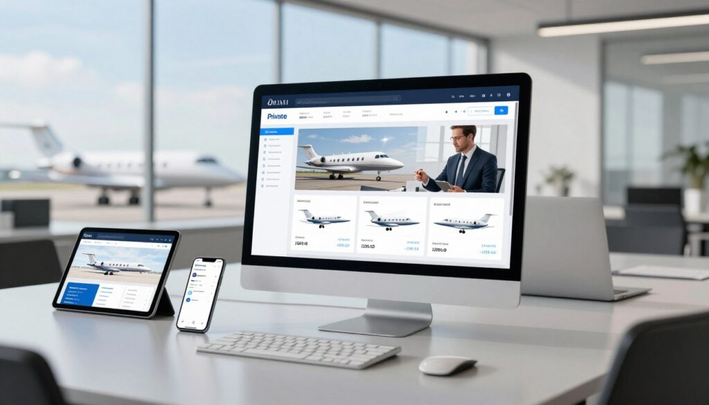 digital marketplace for private jet price comparison