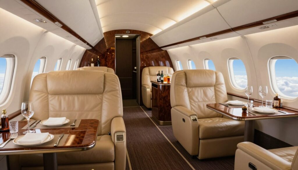 luxury boeing jet rental interior