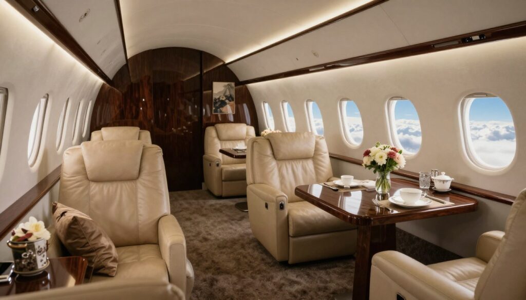 personalized private jet interior decor