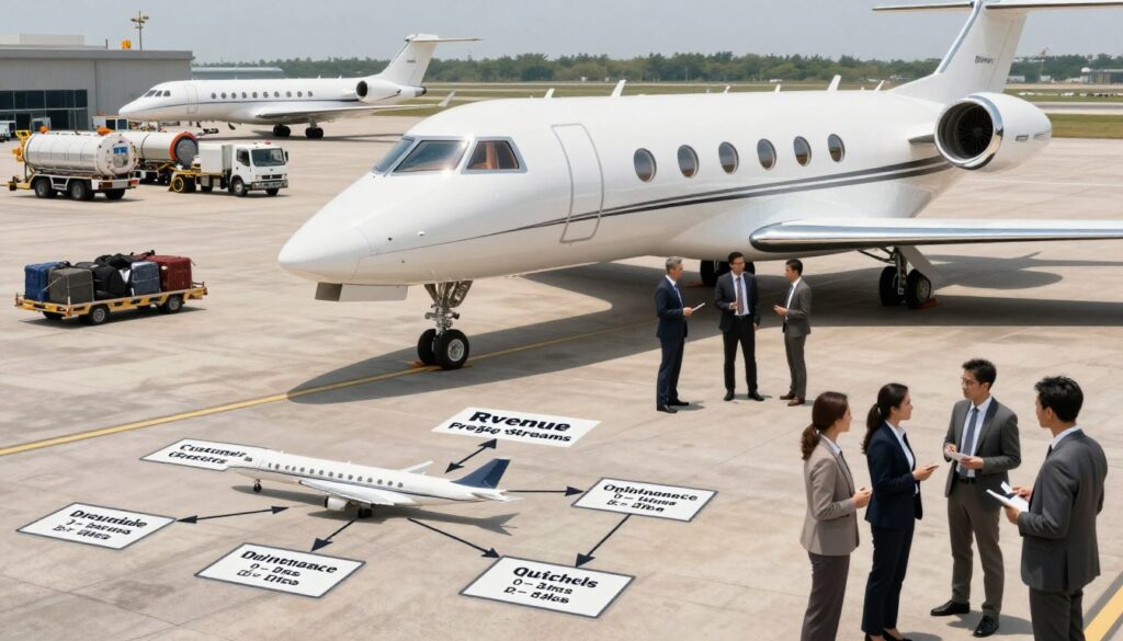 private jet charter business model revenue flow