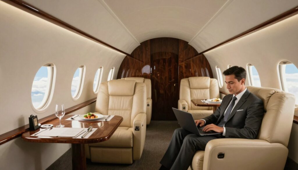Gulfstream G650 private jet charter cabin