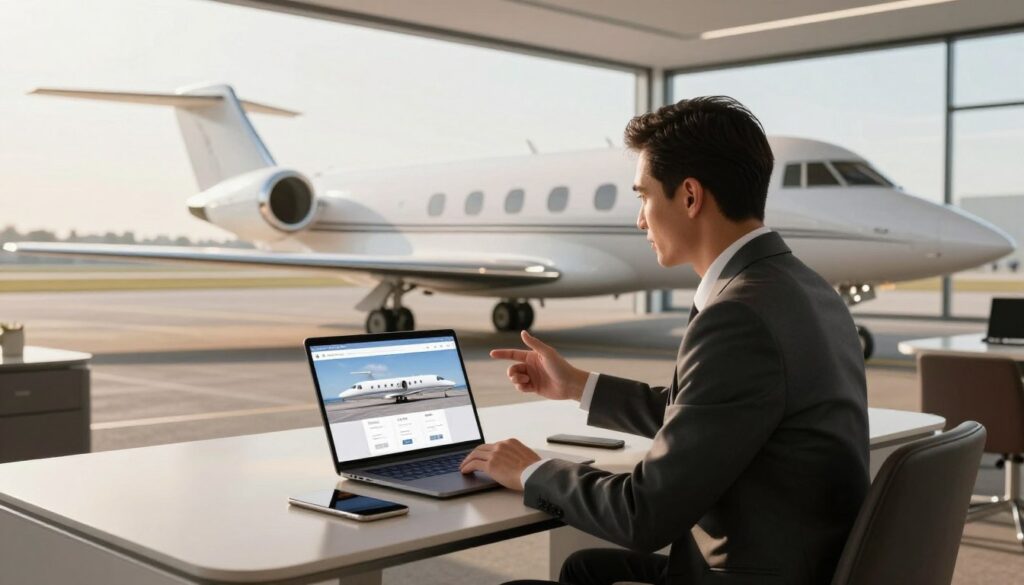 Private jet booking process