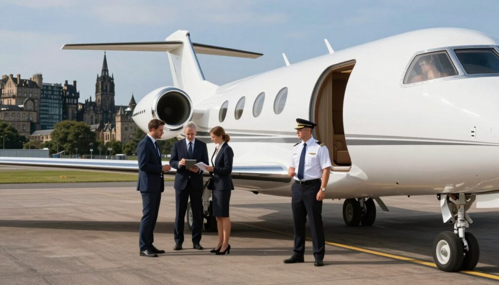 Private jet charter Edinburgh service