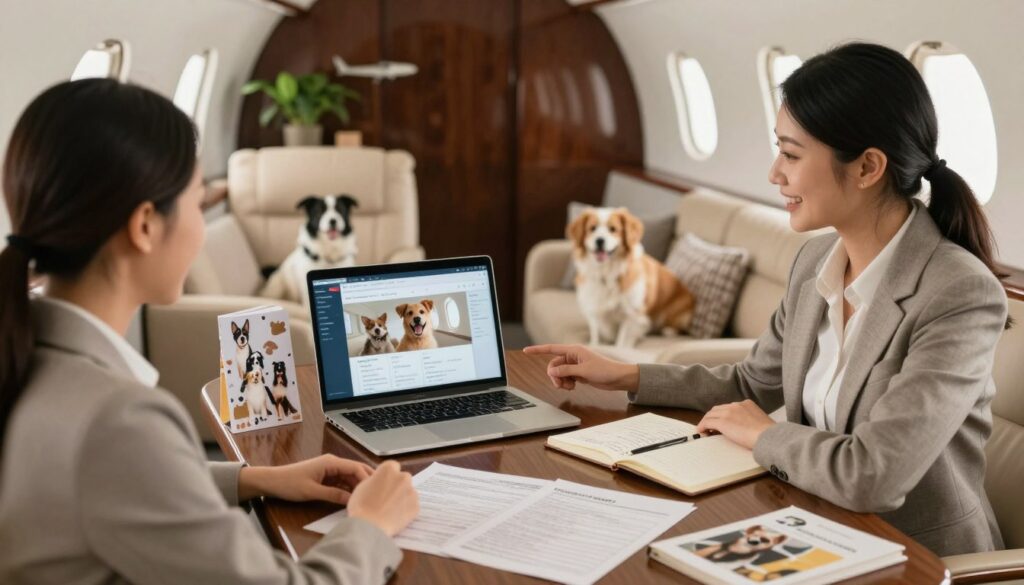 collaborative booking process for pet-friendly private jet
