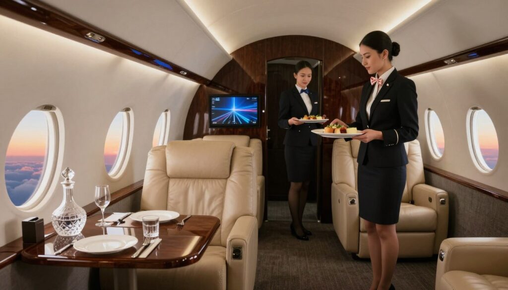 exclusive event transportation private jet amenities