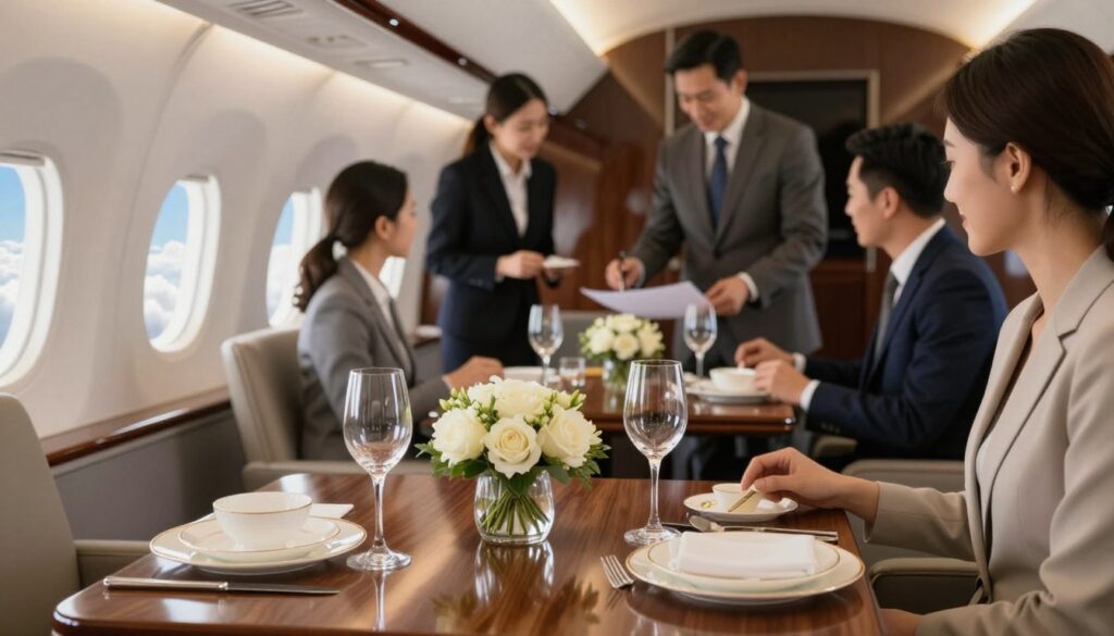 luxury aircraft rental catering presentation