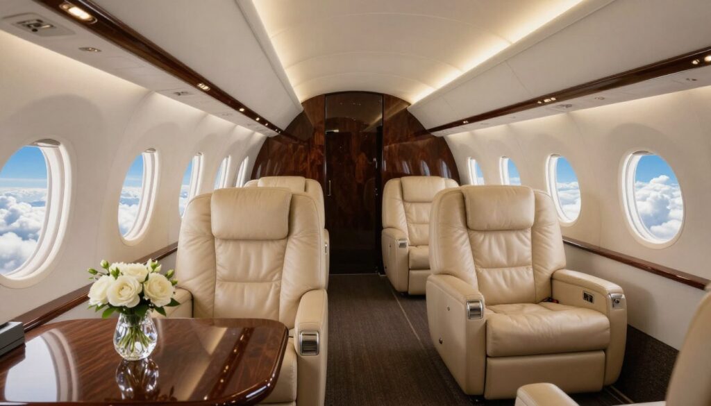 luxury private jet charter heavy jet cabin
