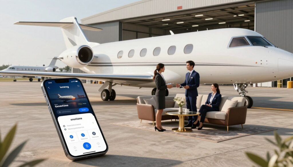 on-demand private jet booking process