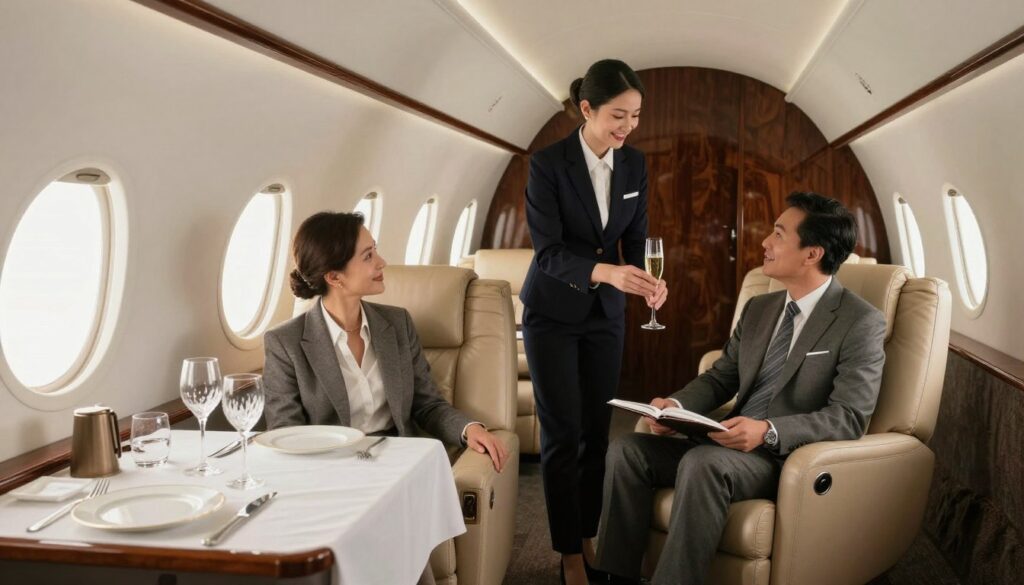 personalized service experience aboard private jet charter Des Moines