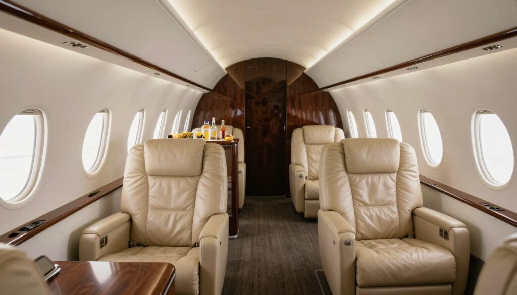 spacious and comfortable light jet cabin interior spacious and comfortable light jet cabin interior