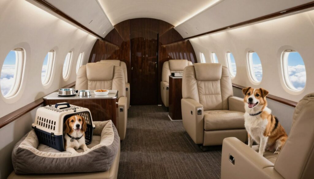 spacious pet-friendly aircraft cabin