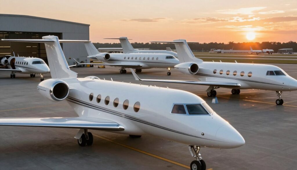 Available aircraft types for private jet travel