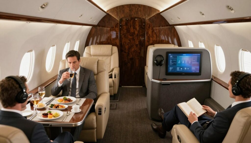 Private Jet vs First Class Comfort and Privacy Experience Private Jet vs First Class Comfort and Privacy Experience