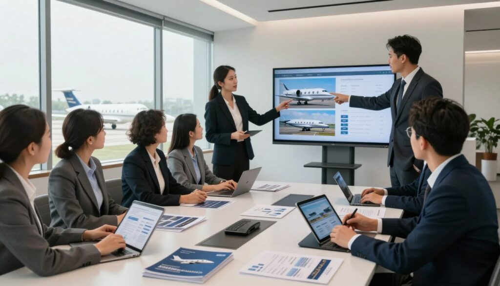 Marketing support for private jet affiliates