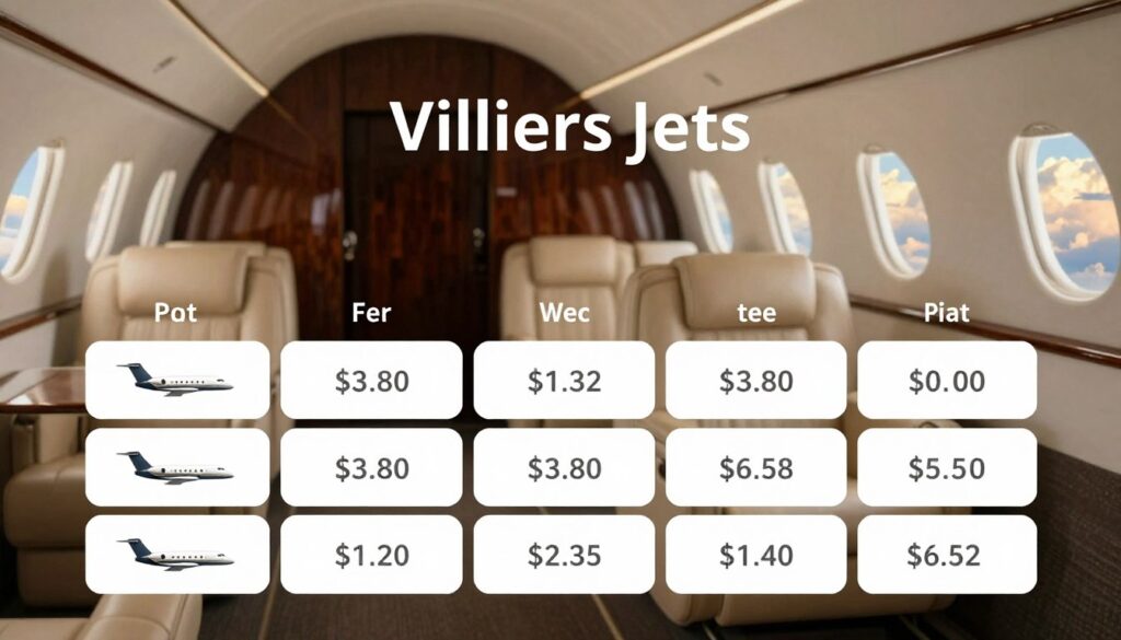 Villiers Jets pricing breakdown Villiers Jets pricing breakdown