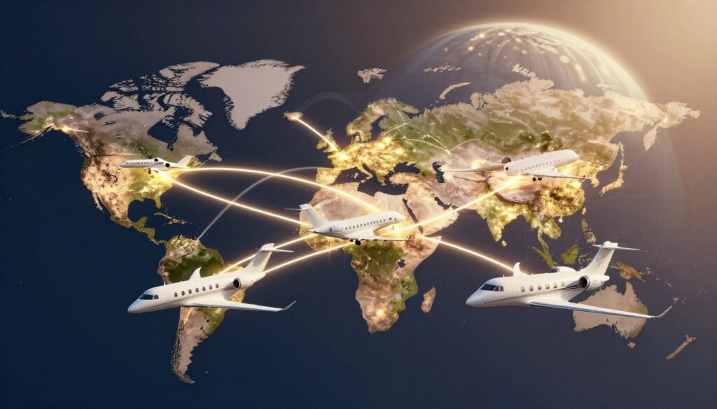 global aircraft destinations network