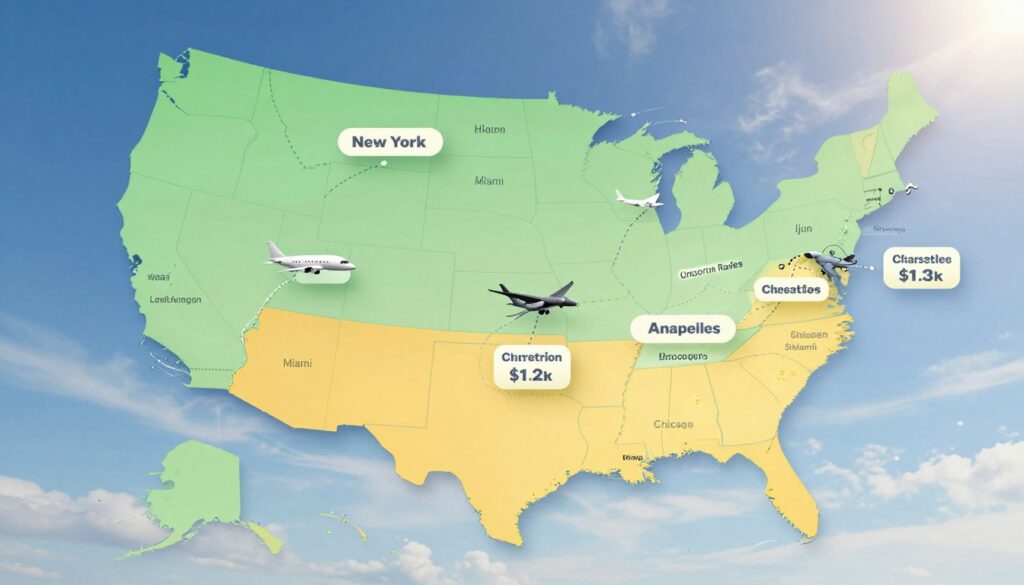 popular US flight routes and charter prices