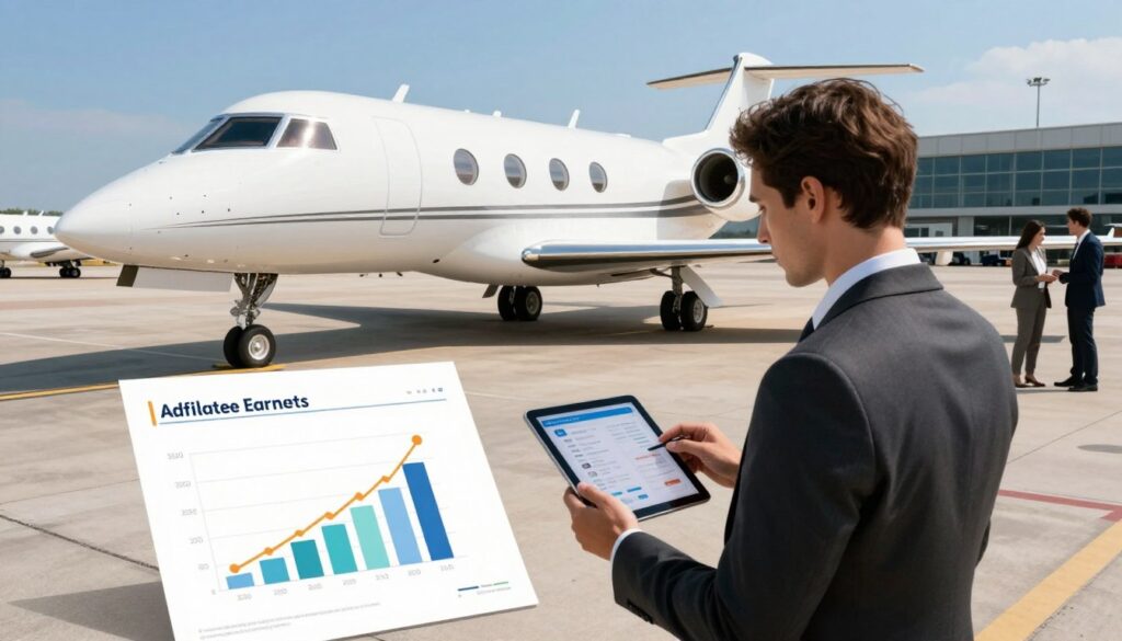 private jet affiliate earnings and payment details