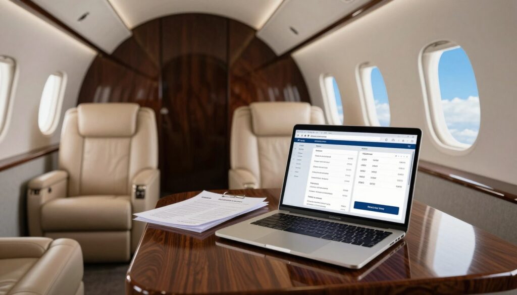 private jet charter booking details