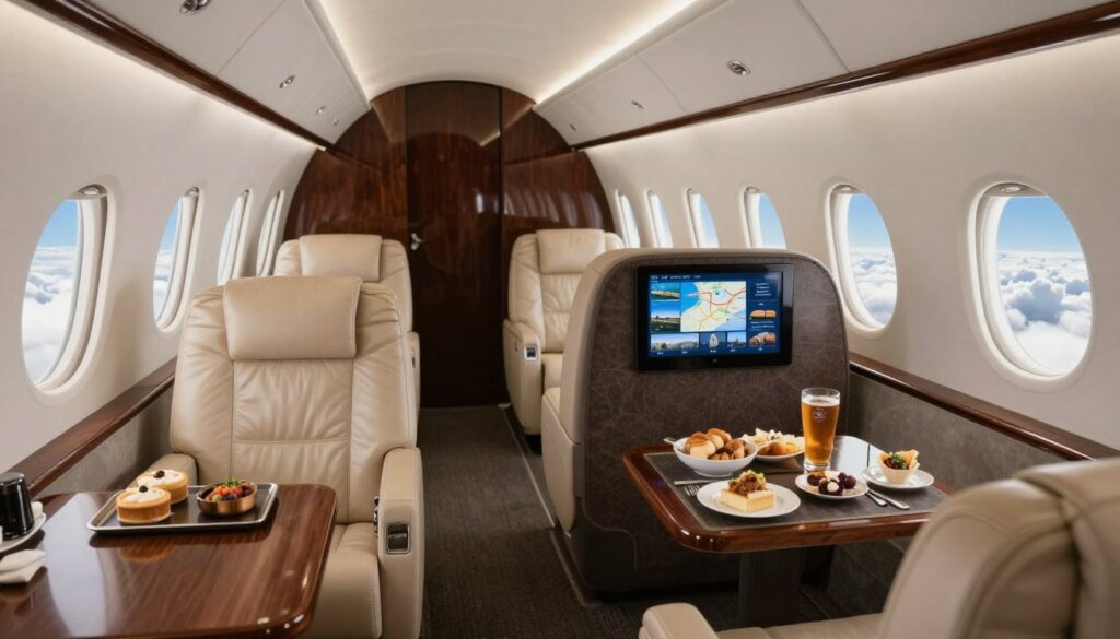 Private jet amenities and travel planning