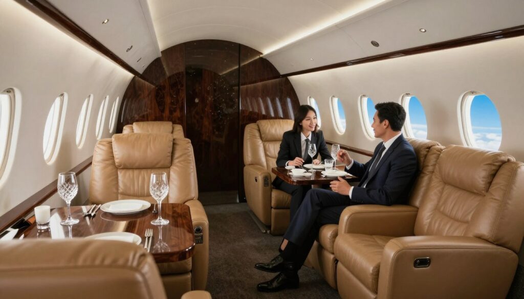 luxury air travel in a private jet