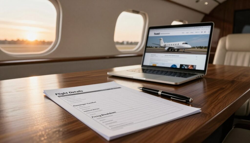 private jet charter quote checklist