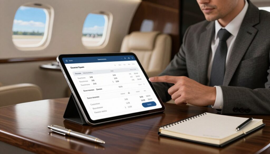 private jet charter quote details