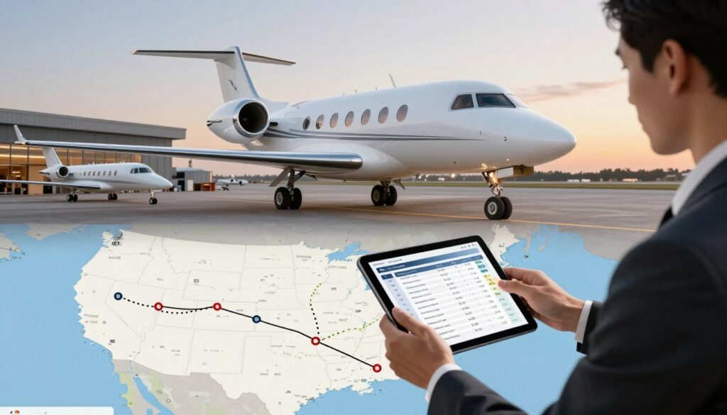 private jet charter route timing and availability